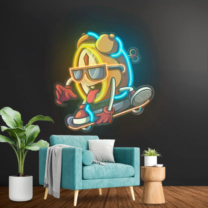 Alarm Clock Skateboarding Led Neon Sign Light Custom Led Signs - Shineneon