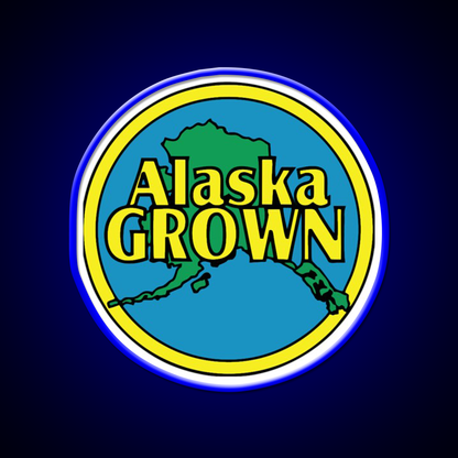 Alaska Grown Classic Hemp Inspired Green Leaf Led Neon Sign Rgb Color - LED neon sign view 5