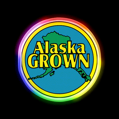 Alaska Grown Classic Hemp Inspired Green Leaf Led Neon Sign Rgb Color - LED neon sign close-up detail