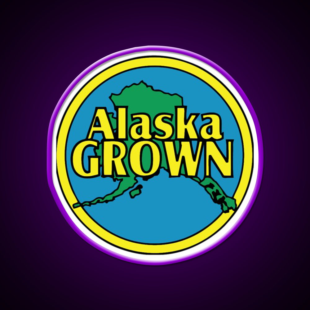 Alaska Grown Classic Hemp Inspired Green Leaf Led Neon Sign Rgb Color - LED neon sign view 9