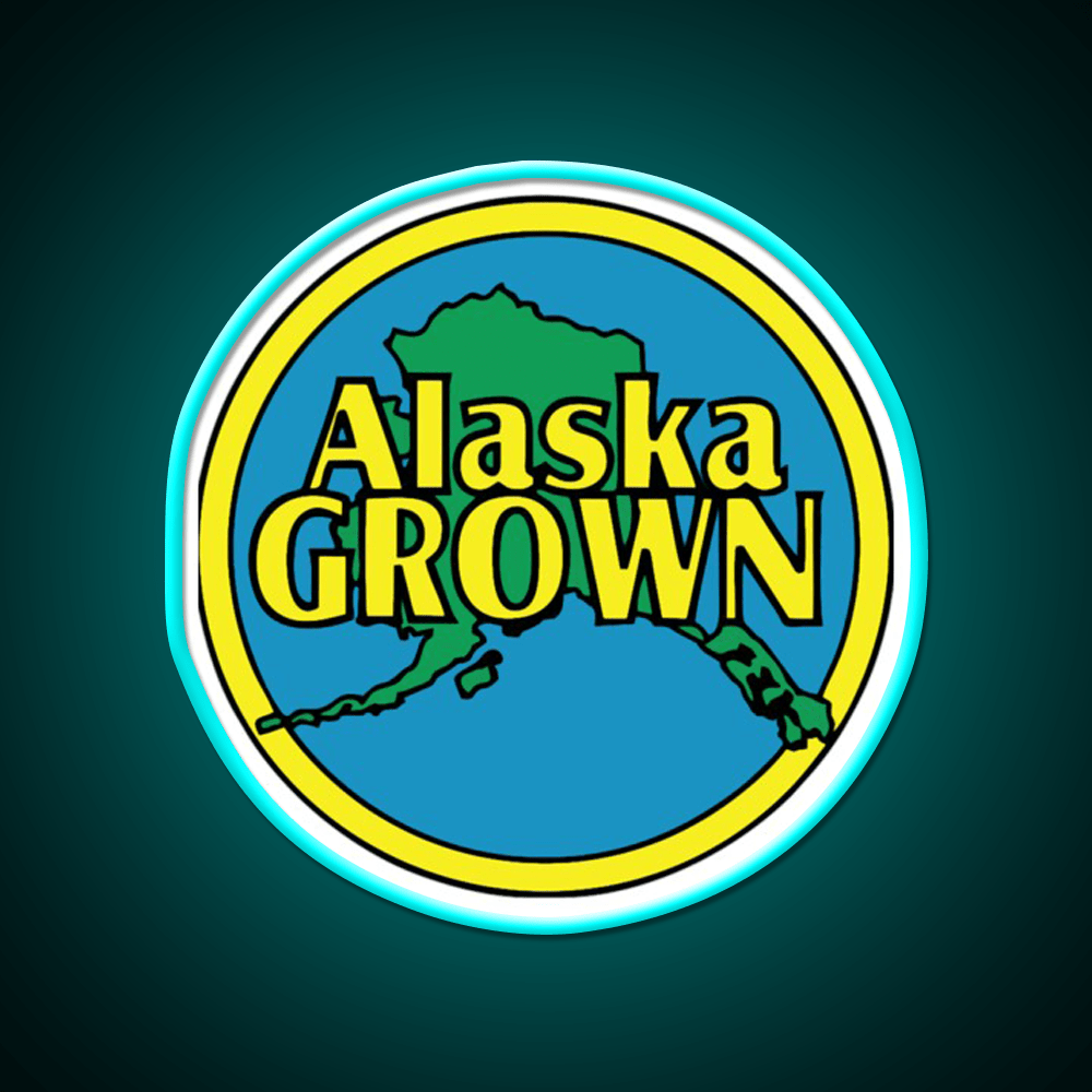 Alaska Grown Classic Hemp Inspired Green Leaf Led Neon Sign Rgb Color - Shineneon