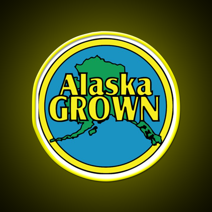 Alaska Grown Classic Hemp Inspired Green Leaf Led Neon Sign Rgb Color - LED neon sign view 7