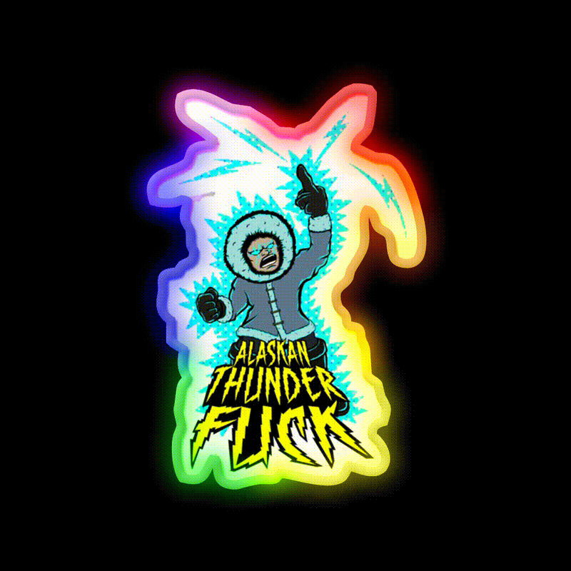 Alaskan Thunder Fuck Hemp Inspired Green Leaf Led Neon Sign Rgb Color - LED neon sign close-up detail