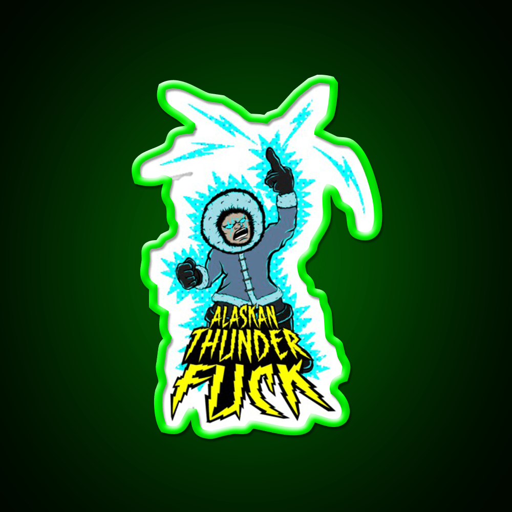 Alaskan Thunder Fuck Hemp Inspired Green Leaf Led Neon Sign Rgb Color - Shineneon