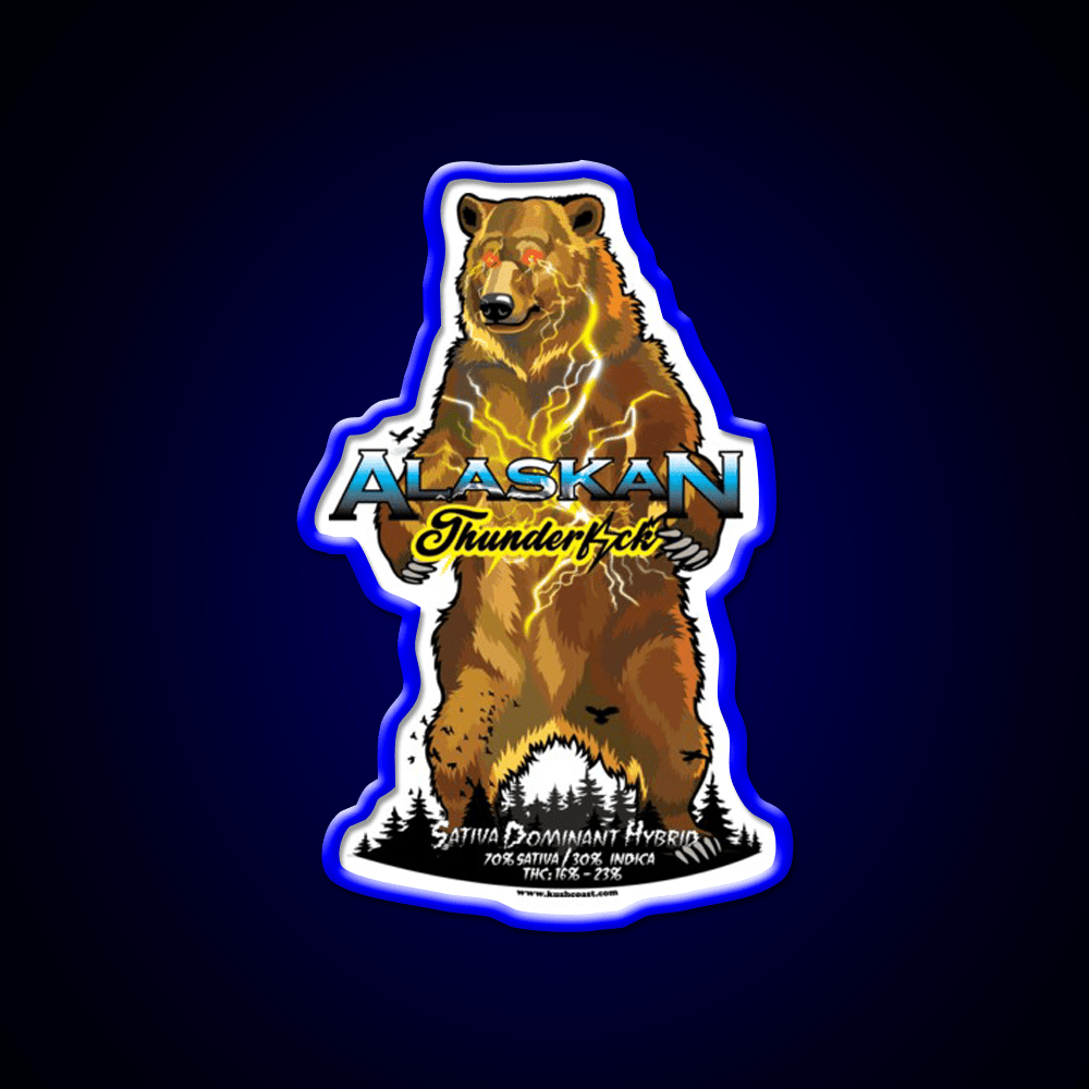 Alaskan Thunderfuck Strain Art Hemp Inspired Green Leaf Led Neon Sign Rgb Color - Shineneon