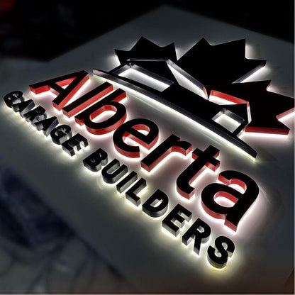 Alberta Garage Builders 3D Backlit Channel Letters Led Light Sign - Shineneon