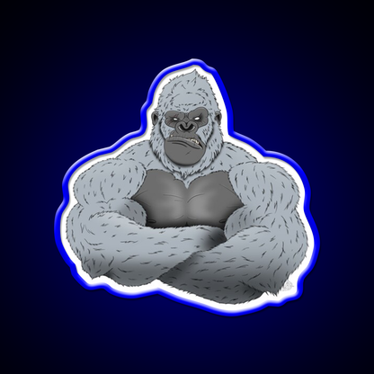 Albino Angry Gorilla Gym Fitness Led Neon Sign Rgb Color
