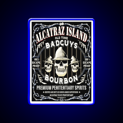 Alcatraz Island Badguys Bourbon Whiskey Drink Bar Led Neon Sign Rgb Color - Shineneon
