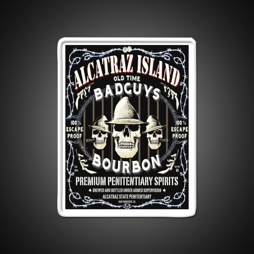 Alcatraz Island Badguys Bourbon Whiskey Drink Bar Led Neon Sign Rgb Color - Shineneon