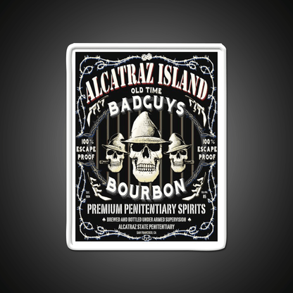 Alcatraz Island Badguys Bourbon Whiskey Drink Bar Led Neon Sign Rgb Color - Shineneon