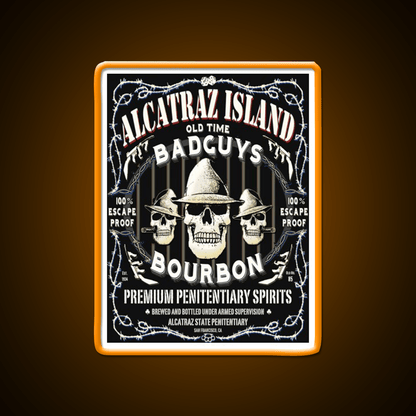 Alcatraz Island Badguys Bourbon Whiskey Drink Bar Led Neon Sign Rgb Color - Shineneon