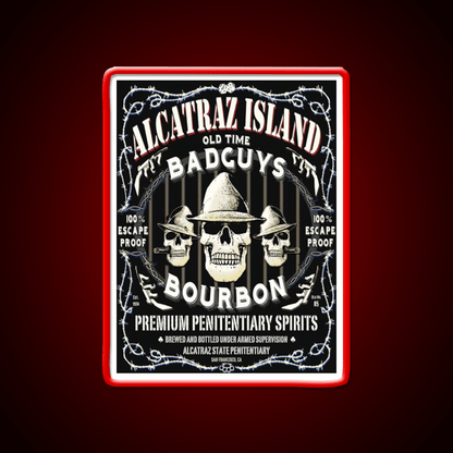 Alcatraz Island Badguys Bourbon Whiskey Drink Bar Led Neon Sign Rgb Color - Shineneon