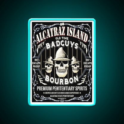 Alcatraz Island Badguys Bourbon Whiskey Drink Bar Led Neon Sign Rgb Color - Shineneon