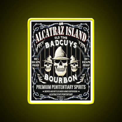 Alcatraz Island Badguys Bourbon Whiskey Drink Bar Led Neon Sign Rgb Color - Shineneon
