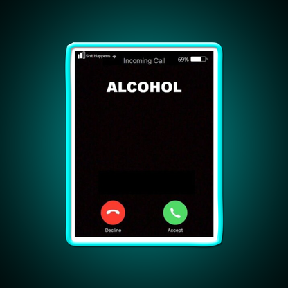 Alcohol Is Calling Beer Bar Decor Led Neon Sign Rgb Color - Size and dimension reference