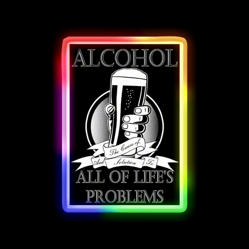 Alcohol Man Cave Bar Led Neon Sign Rgb Color