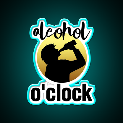 Alcohol Oclock Man Cave Bar Led Neon Sign Rgb Color