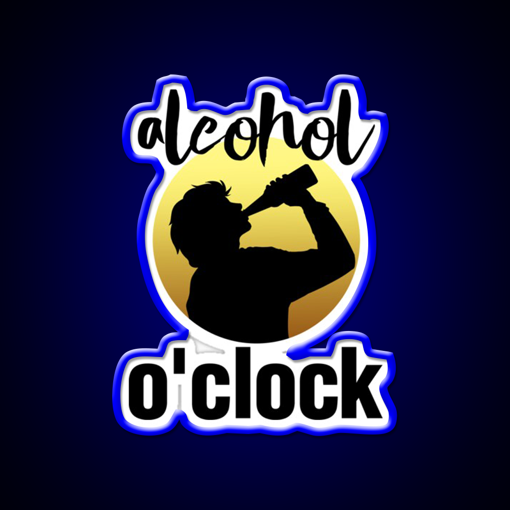 Alcohol Oclock Man Cave Bar Led Neon Sign Rgb Color