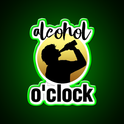 Alcohol Oclock Man Cave Bar Led Neon Sign Rgb Color