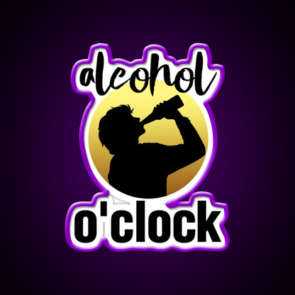 Alcohol Oclock Man Cave Bar Led Neon Sign Rgb Color