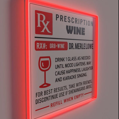 Alcohol Prescriptions Wine Rgb Led Neon Sign - Shineneon