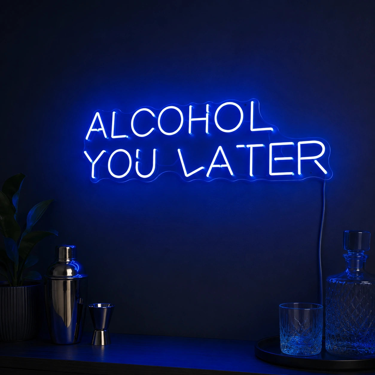 Alcohol You Later Neon Sign Wall Art LED Neon Sign high-converting product image