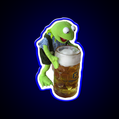 Alcoholic Kermit Beer Bar Decor Led Neon Sign Rgb Color - Size and dimension reference