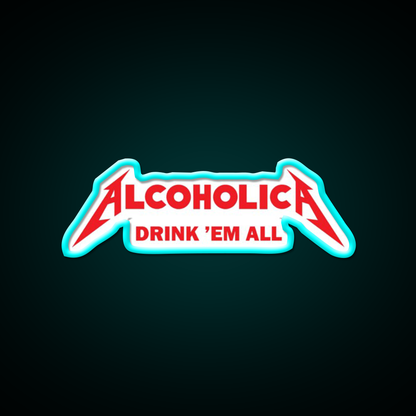 Alcoholica Beer Bar Decor Led Neon Sign Rgb Color - Size and dimension reference