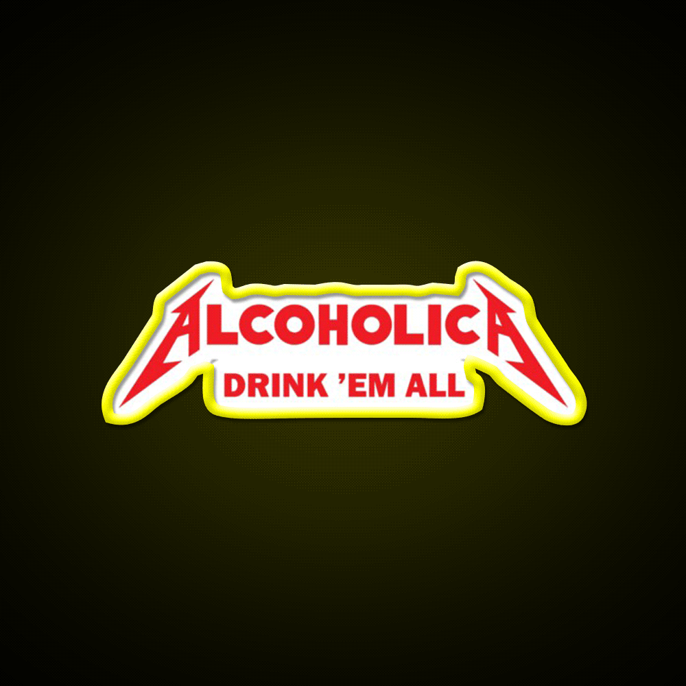 Alcoholica Beer Bar Decor Led Neon Sign Rgb Color - Custom LED neon sign front view