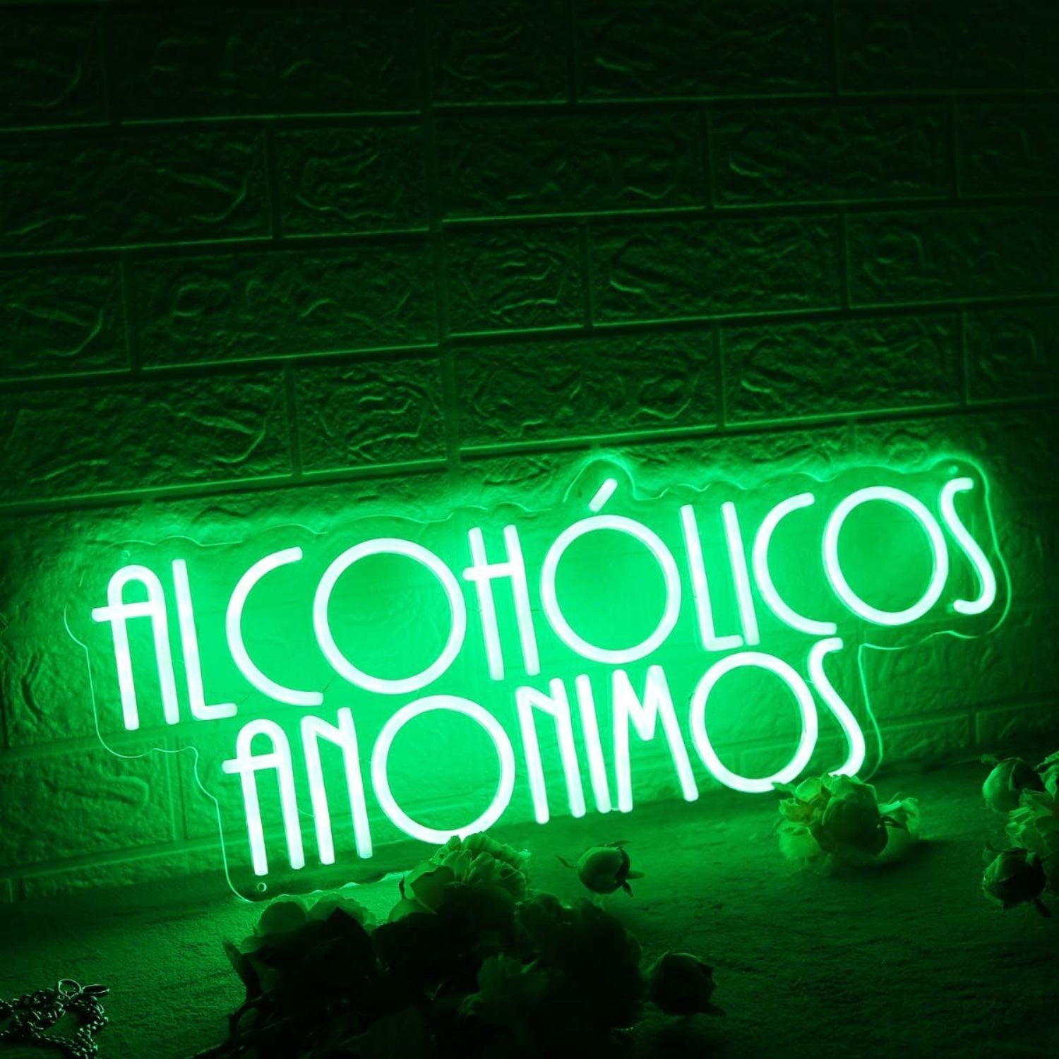 Alcoholicos Anonimos Green Led Neon Sign - Shineneon