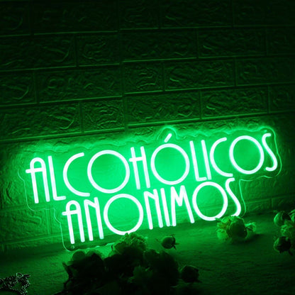 Alcoholicos Anonimos Green Led Neon Sign - Shineneon