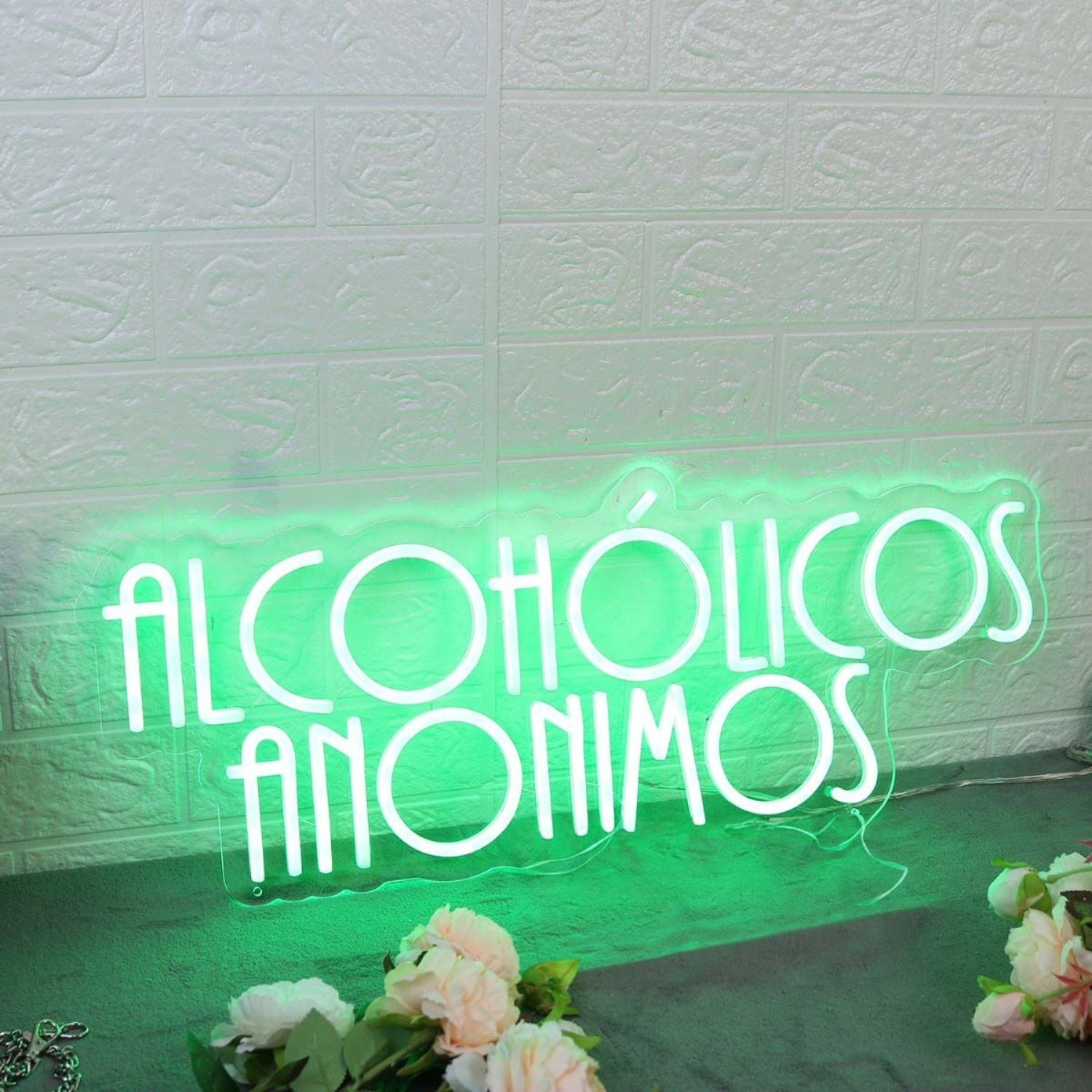 Alcoholicos Anonimos Green Led Neon Sign - Shineneon