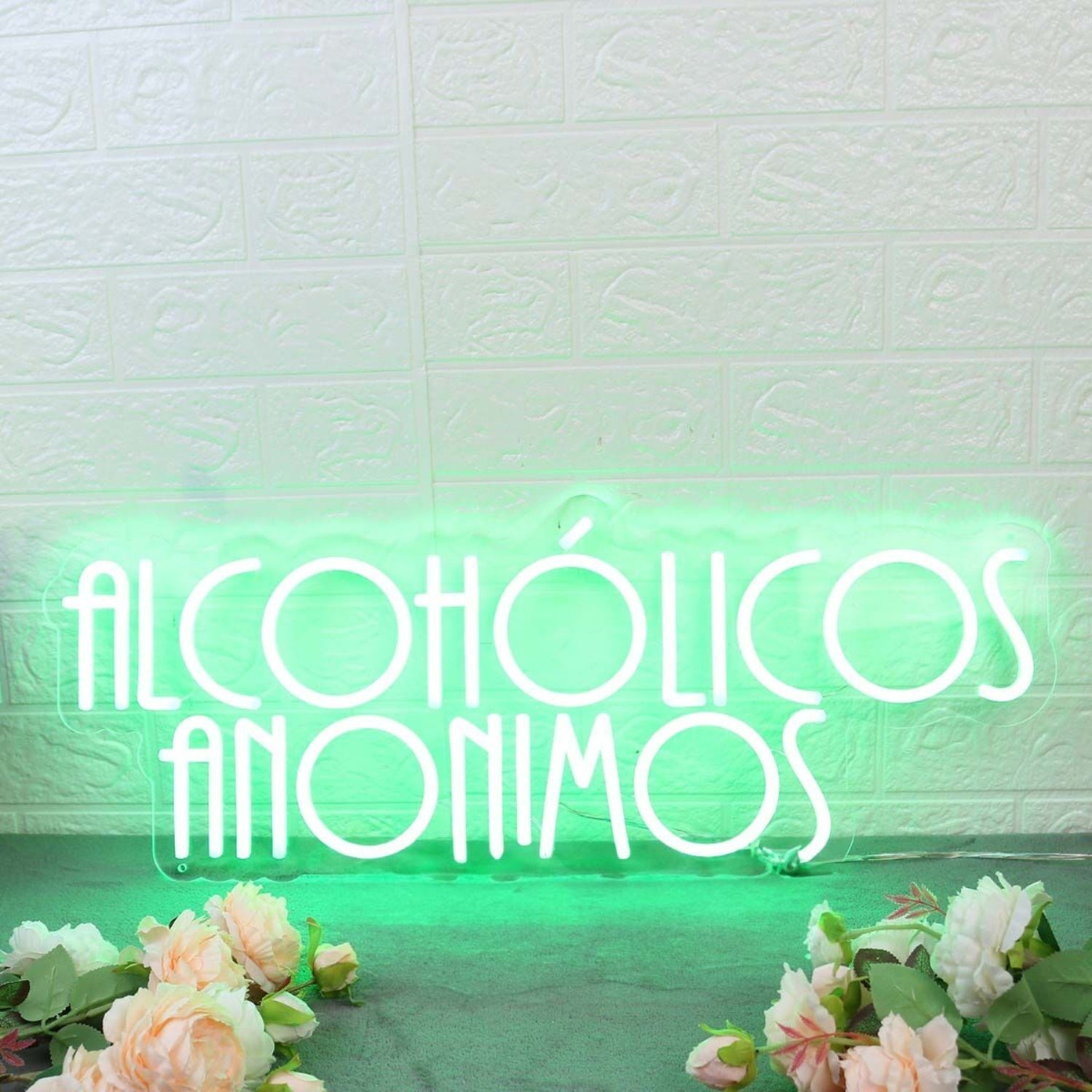 Alcoholicos Anonimos Green Led Neon Sign - Shineneon