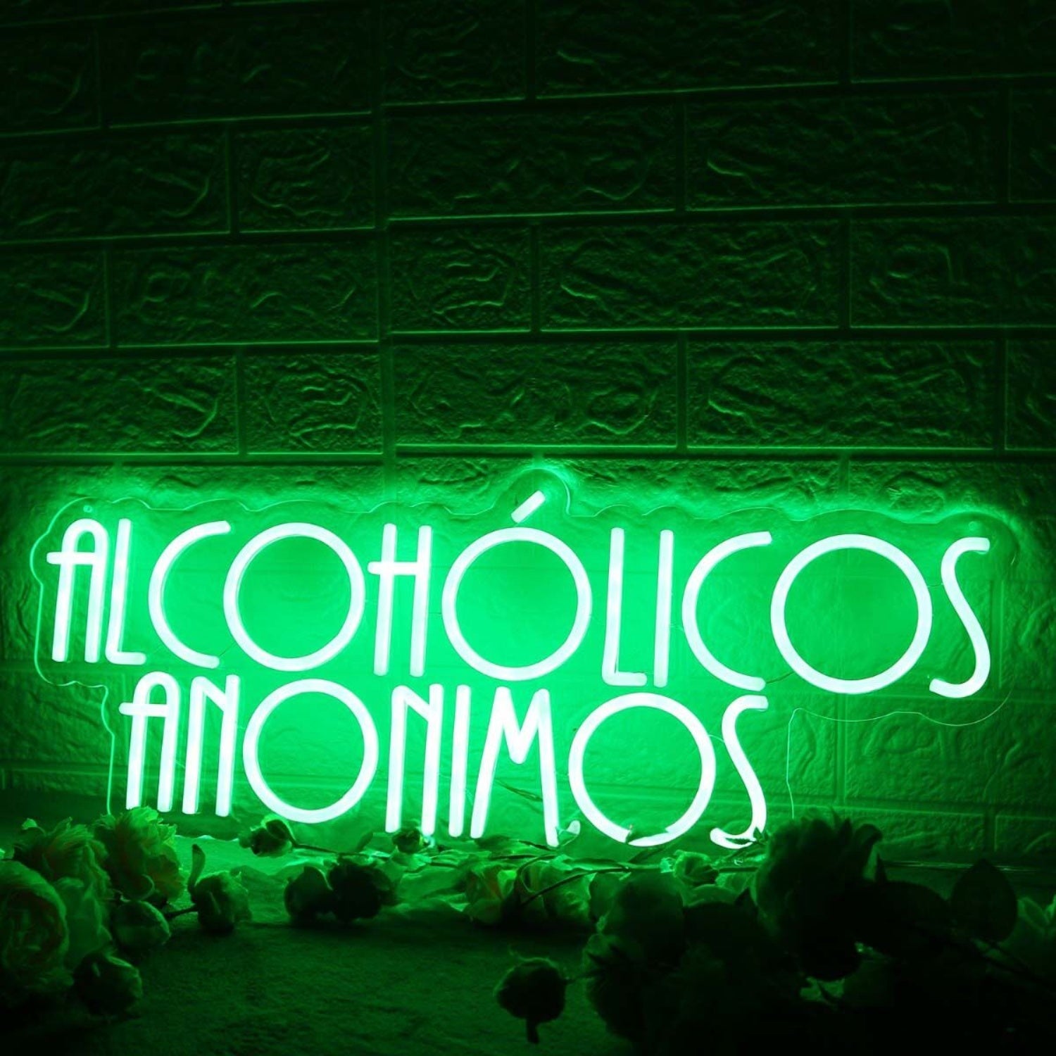 Alcoholicos Anonimos Green Led Neon Sign - Shineneon