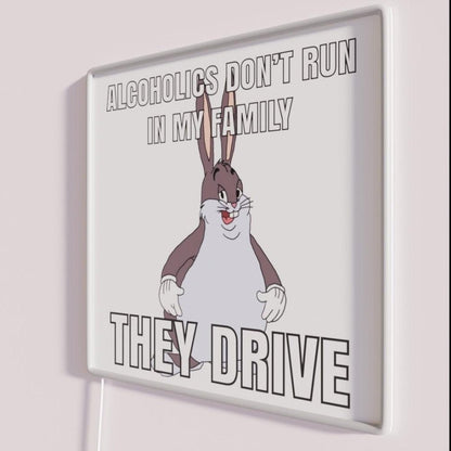 Alcoholics Dont Run In My Family Rgb Led Neon Sign - Shineneon