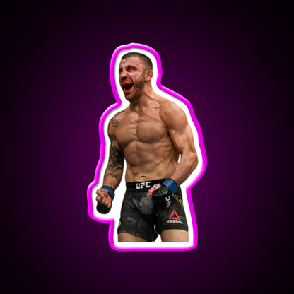 Alex Volkanovski Gym Fitness Led Neon Sign Rgb Color - Neon sign mounted on wall in room