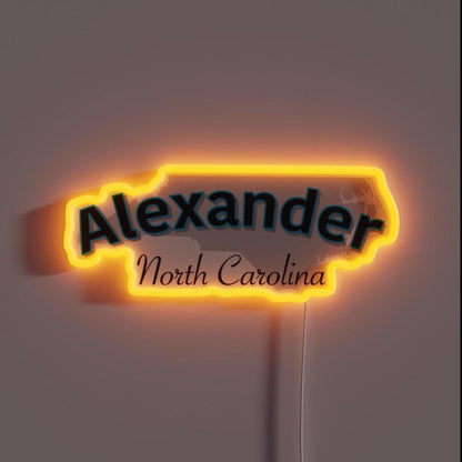 Alexander North Carolina Usa Rgb Led Neon Sign - Shineneon