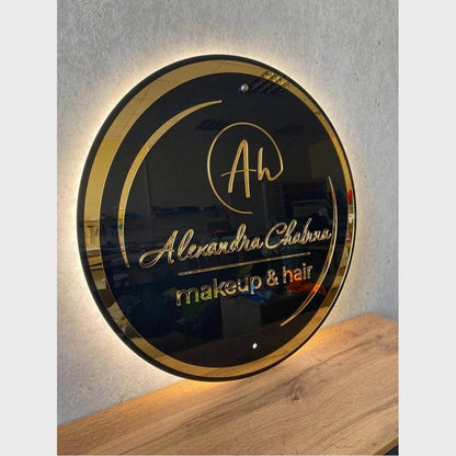 Alexandia Chabna Salon Acrylic Business Logo Sign - Shineneon