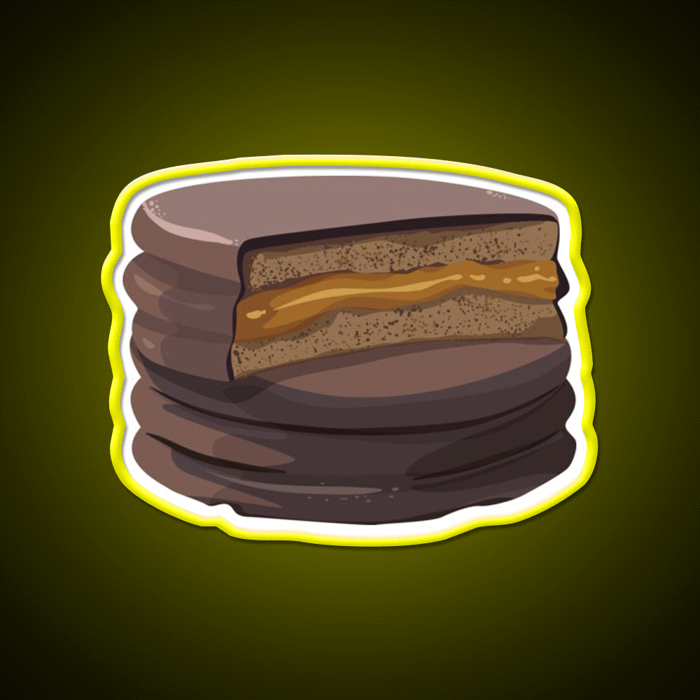 Alfajor Dulce De Leche Caramel Cookies Snack Food Led Neon Sign Rgb Color - Custom LED neon sign front view