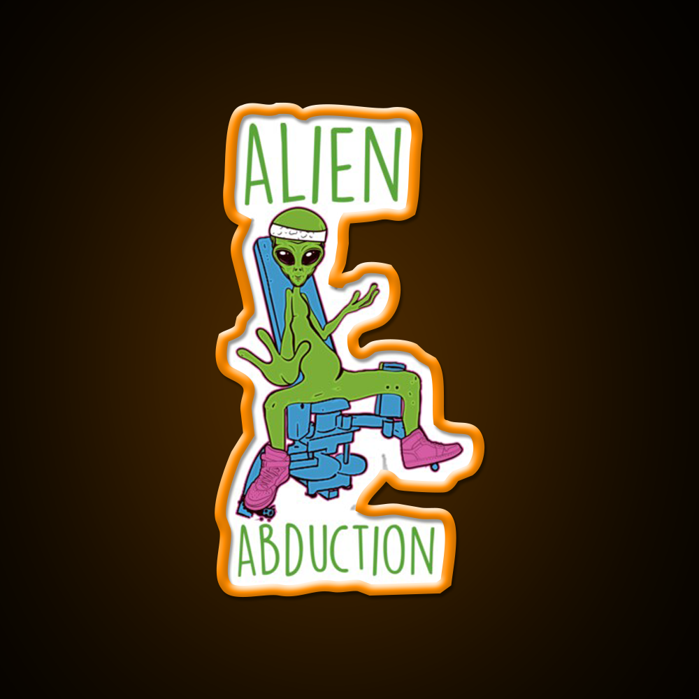 Alien Abduction Nerdy Sci Fi Anatomy Gym Humor Gym Fitness Led Neon Sign Rgb Color - LED neon sign view 6