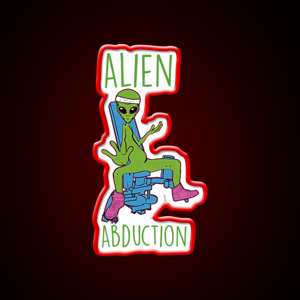 Alien Abduction Nerdy Sci Fi Anatomy Gym Humor Gym Fitness Led Neon Sign Rgb Color - LED neon sign view 10