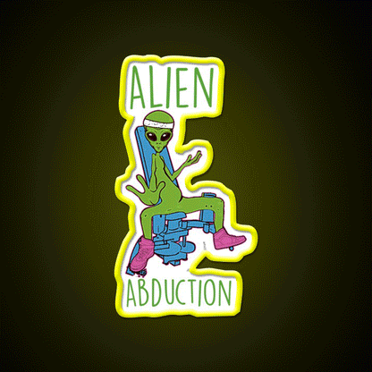Alien Abduction Nerdy Sci Fi Anatomy Gym Humor Gym Fitness Led Neon Sign Rgb Color - Custom LED neon sign front view