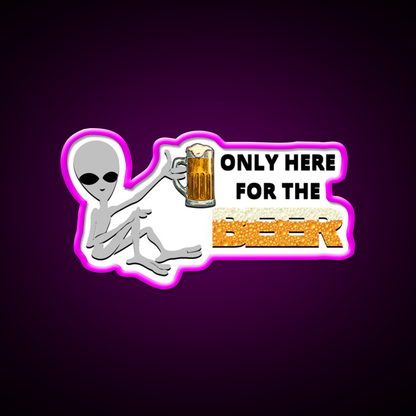 Alien Beer Bar Decor Led Neon Sign Rgb Color - Neon sign mounted on wall in room