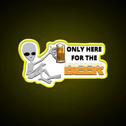 Alien Beer Bar Decor Led Neon Sign Rgb Color - Custom LED neon sign front view
