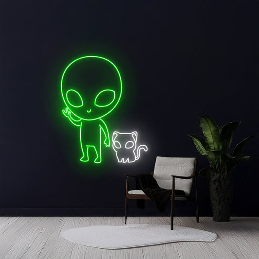 Alien Cat Led Sign