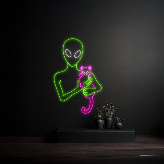 Alien Cat Neon Sign