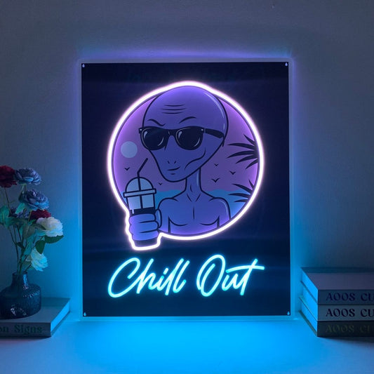 Alien Chill Out Led Sign Business Neon Sign