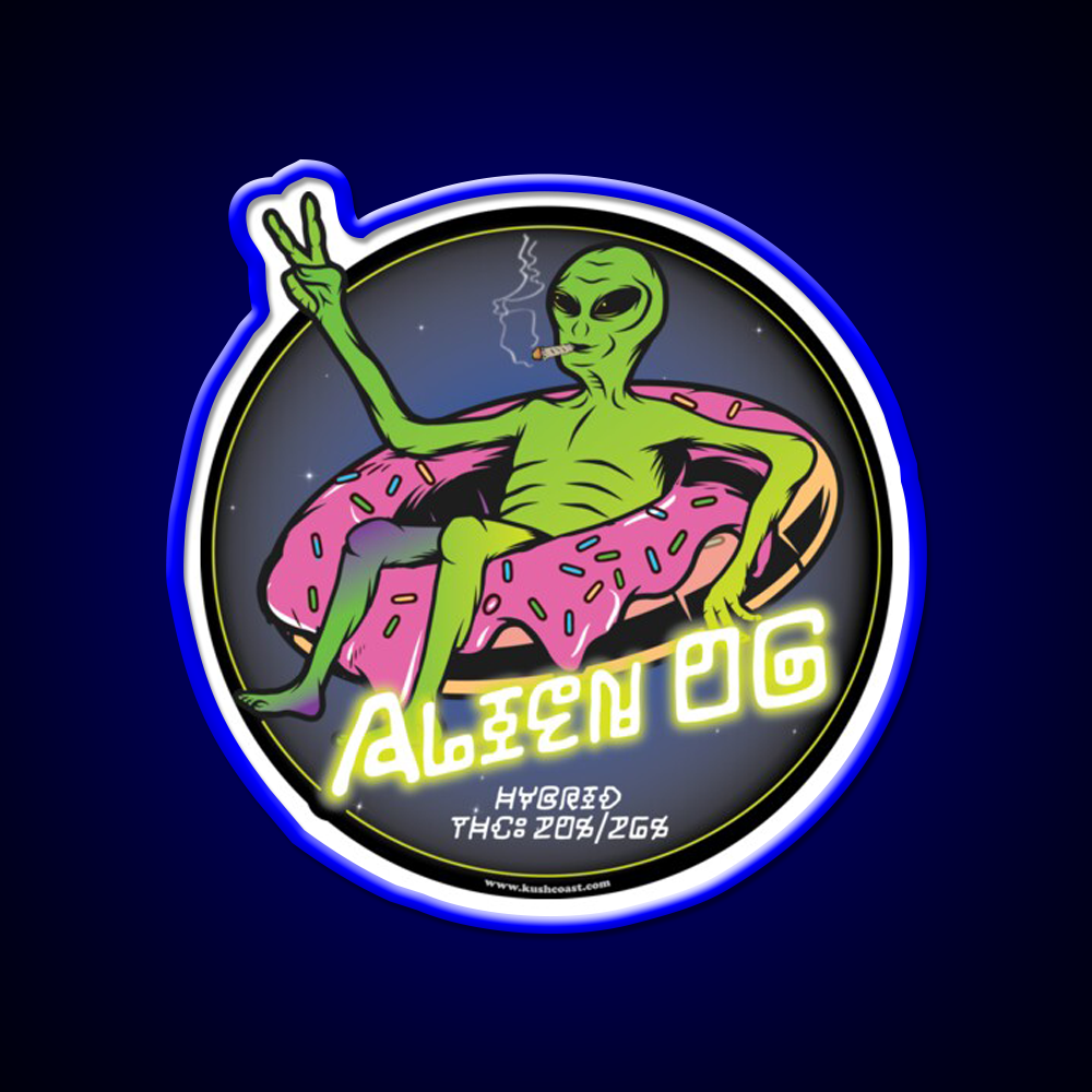 Alien Og Strain Art Hemp Inspired Green Leaf Led Neon Sign Rgb Color - LED neon sign view 5