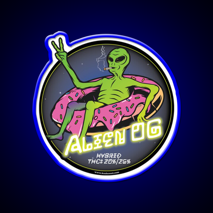 Alien Og Strain Art Hemp Inspired Green Leaf Led Neon Sign Rgb Color - LED neon sign view 5