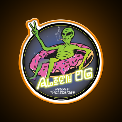 Alien Og Strain Art Hemp Inspired Green Leaf Led Neon Sign Rgb Color - LED neon sign view 6